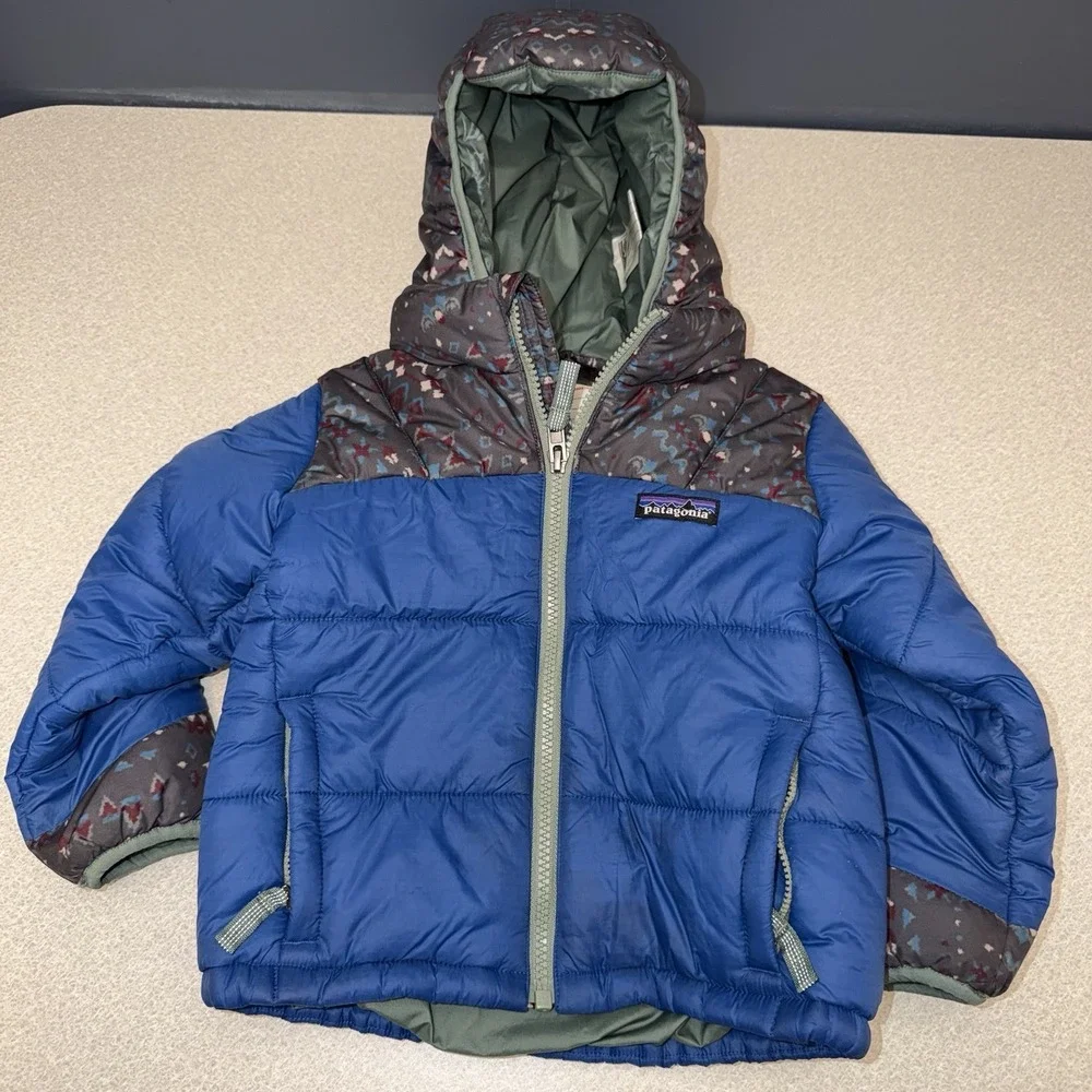 Patagonia‎ Toddler 2T Astropuff Hoody Superior Blue Puffer Full Zip Jacket